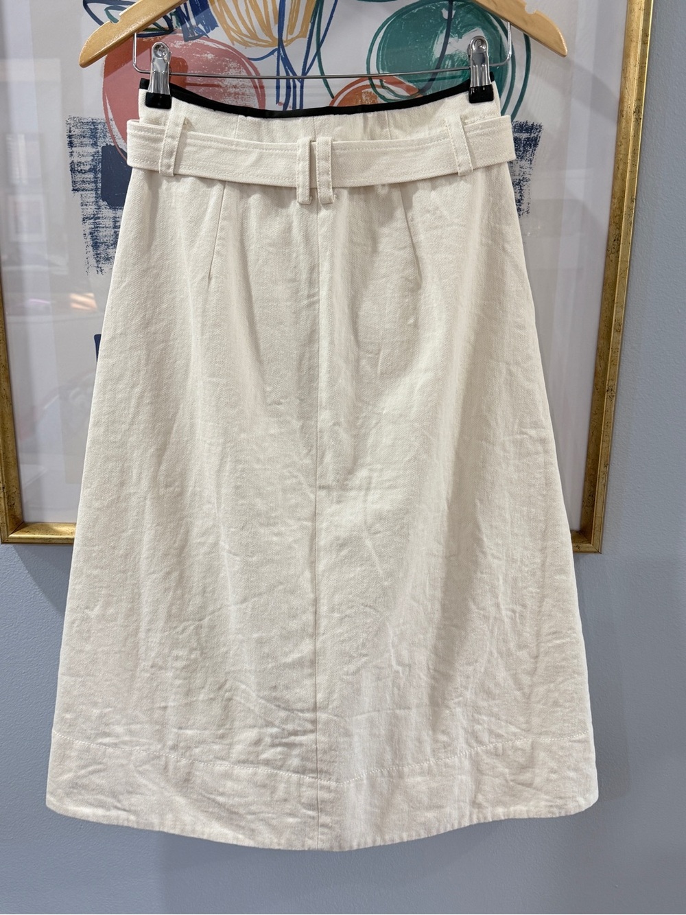 J. Crew Collection Pleated Denim Midi Skirt with Belt - Picture 7 of 10